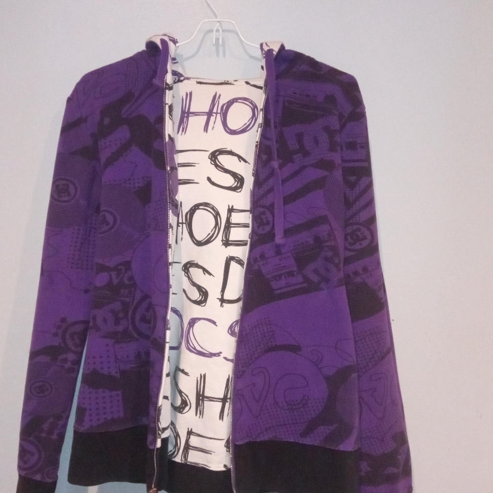 Vintage DC shoes reversible hoodie